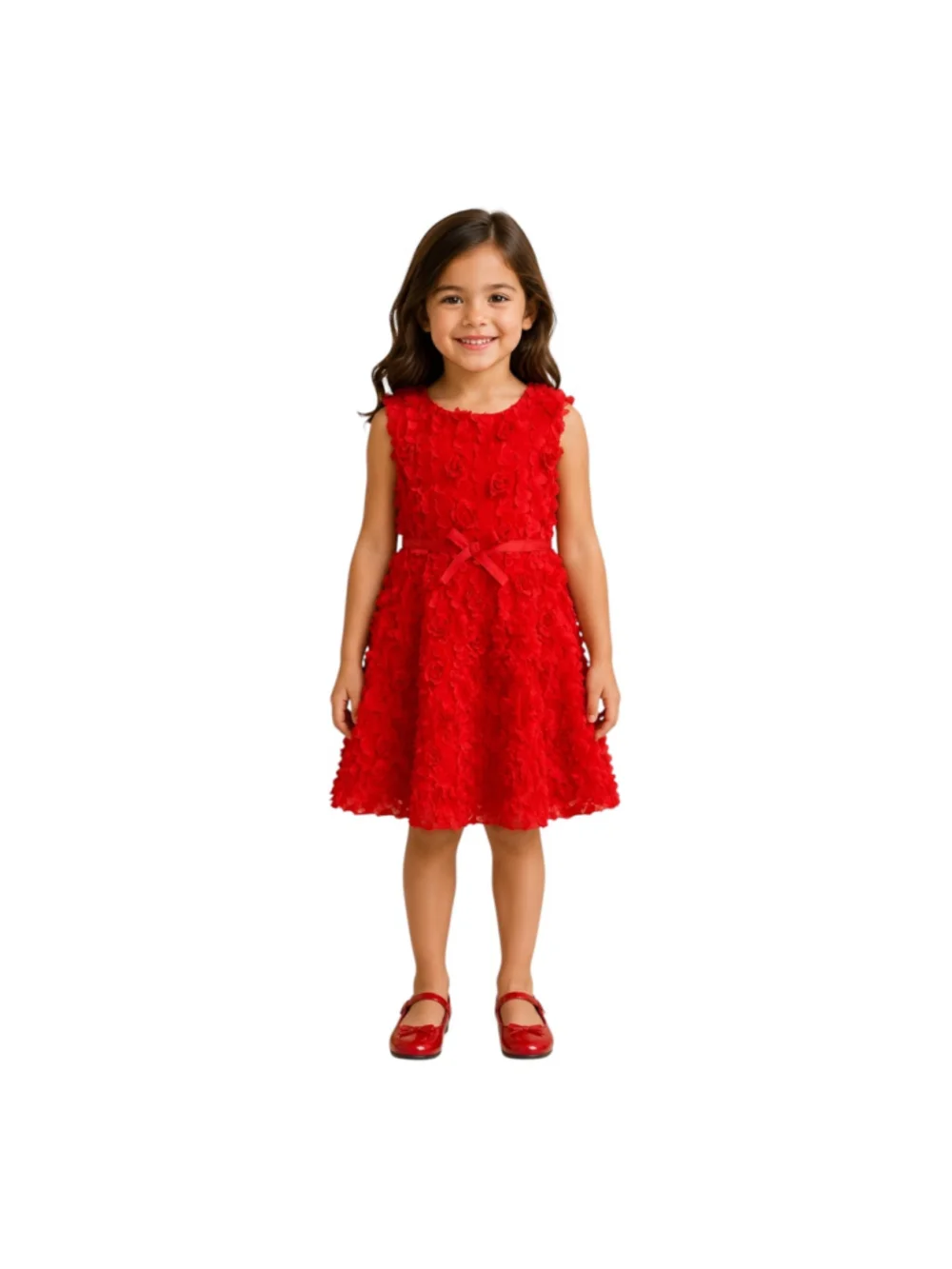 BabyGap Girls Red 3D Rosette Party Dress, Size 5